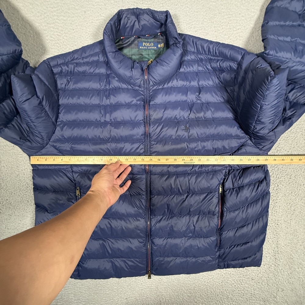 Polo Ralph Lauren Jacket Mens 3XB Blue Duck Down Puffer Full Zip Casual Preppy - Picture 7 of 13